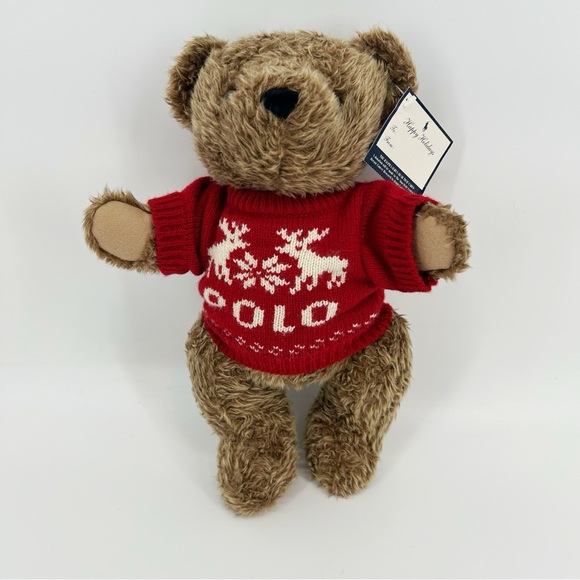 Polo Ralph Lauren Teddy Bear with Red Sweater Adjustable Jointed Legs 1998 - Picture 4 of 6
